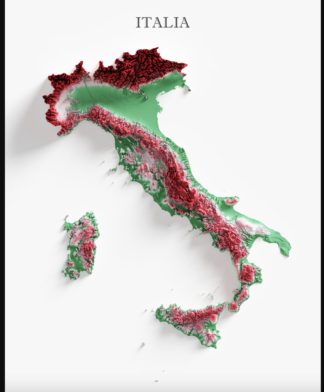 Italy Relief Map