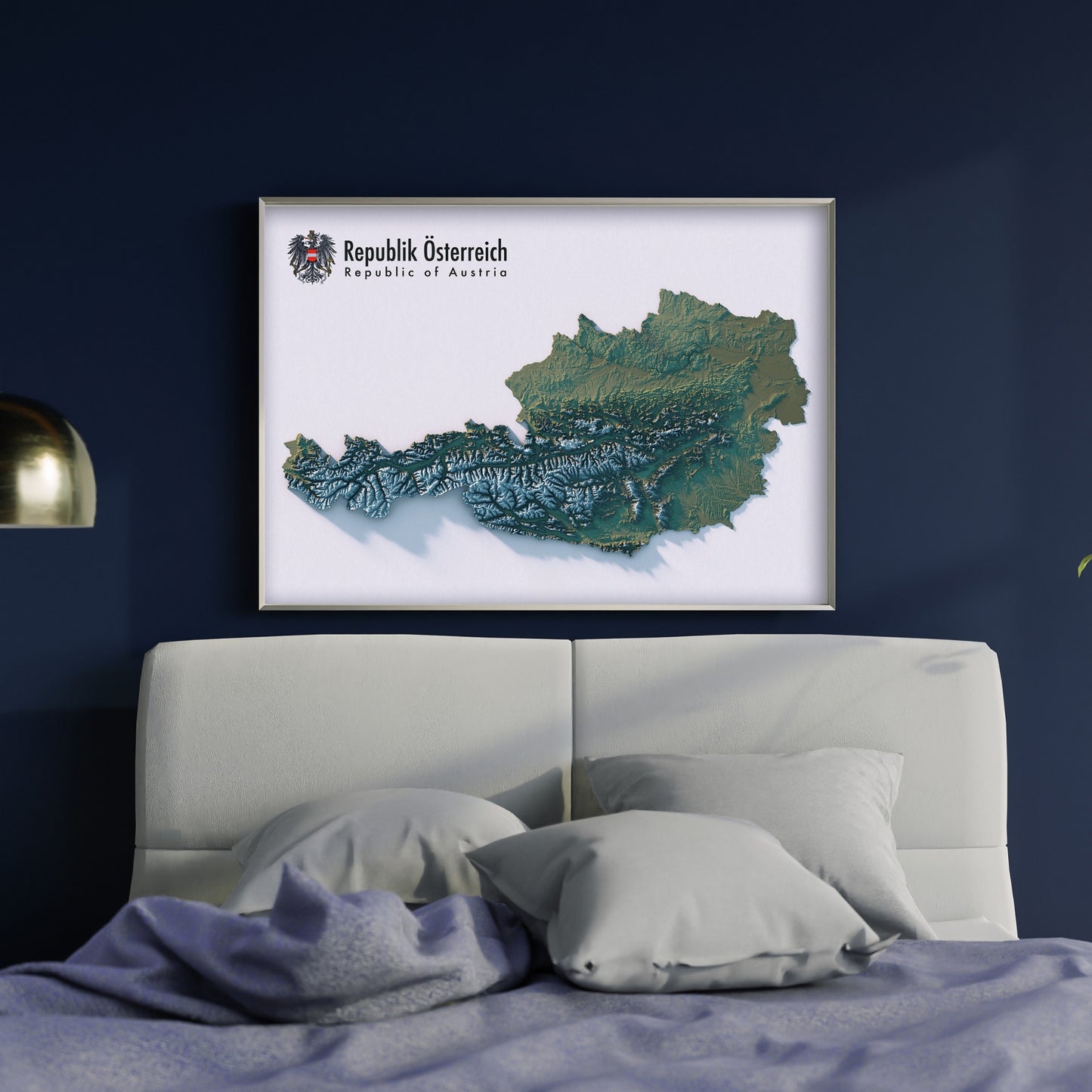 Austria Realistic Relief Map