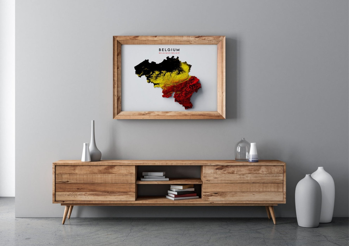 Belgium Relief Map Enhanced