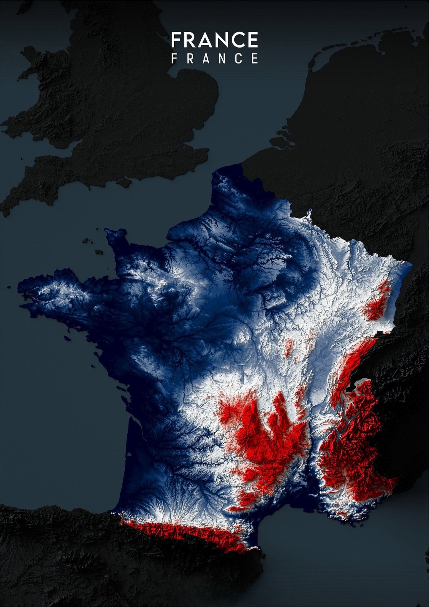 France Relief Map