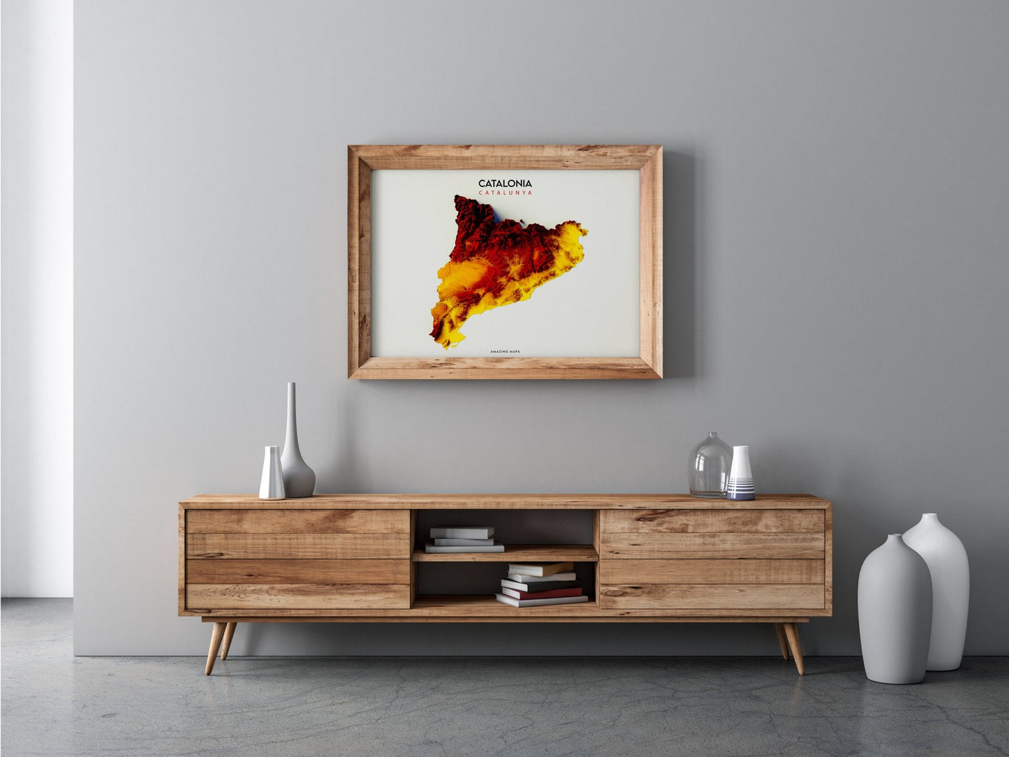 Catalonia Relief Map