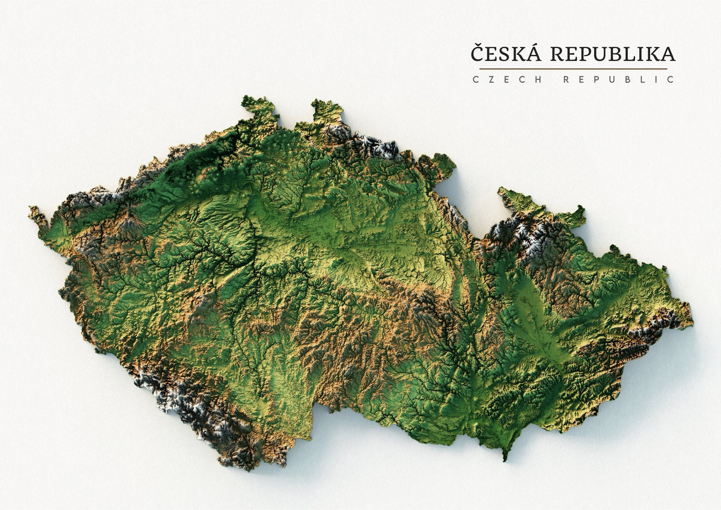 Czechia Realistic Relief Map