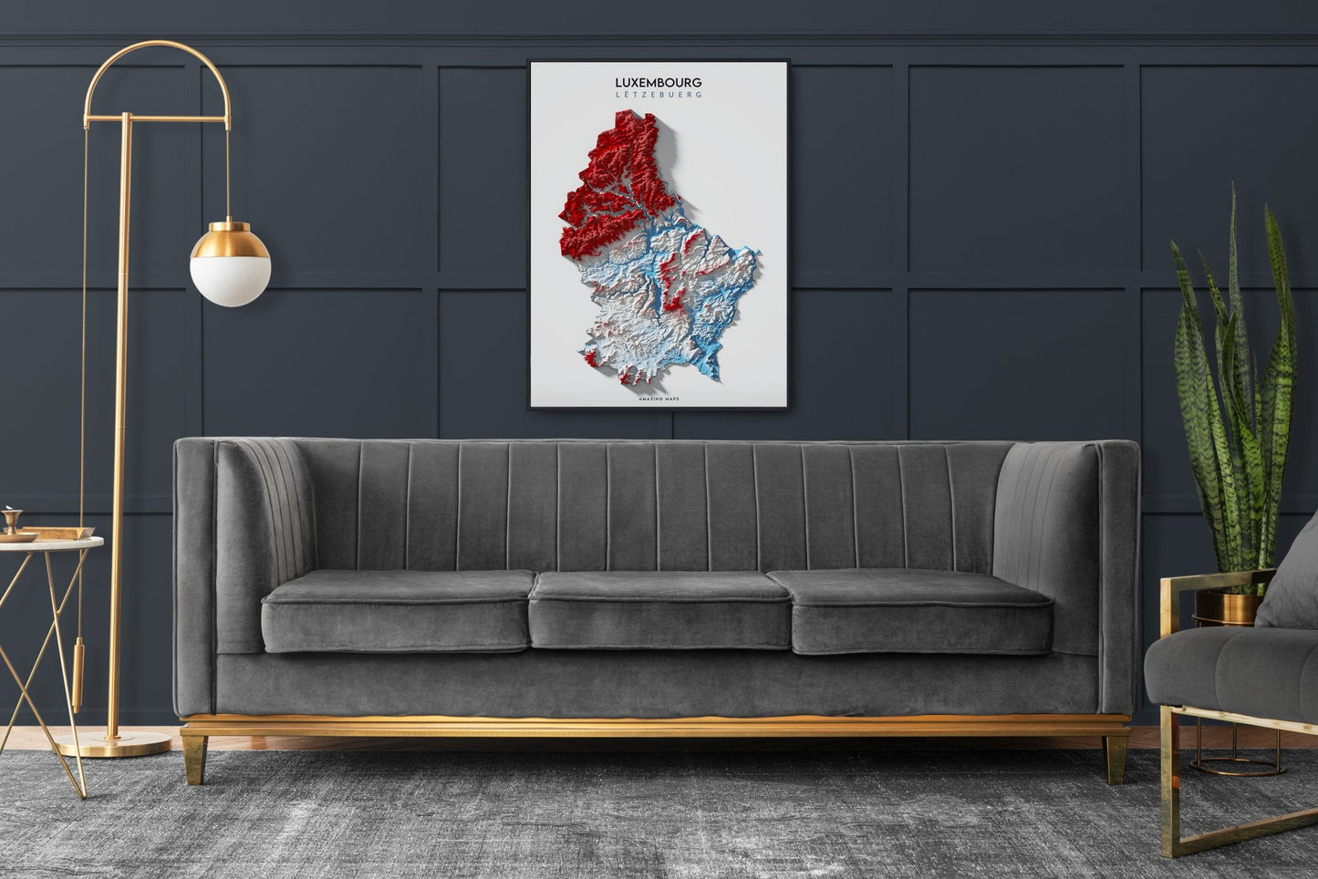 Luxembourg Relief Map Enhanced