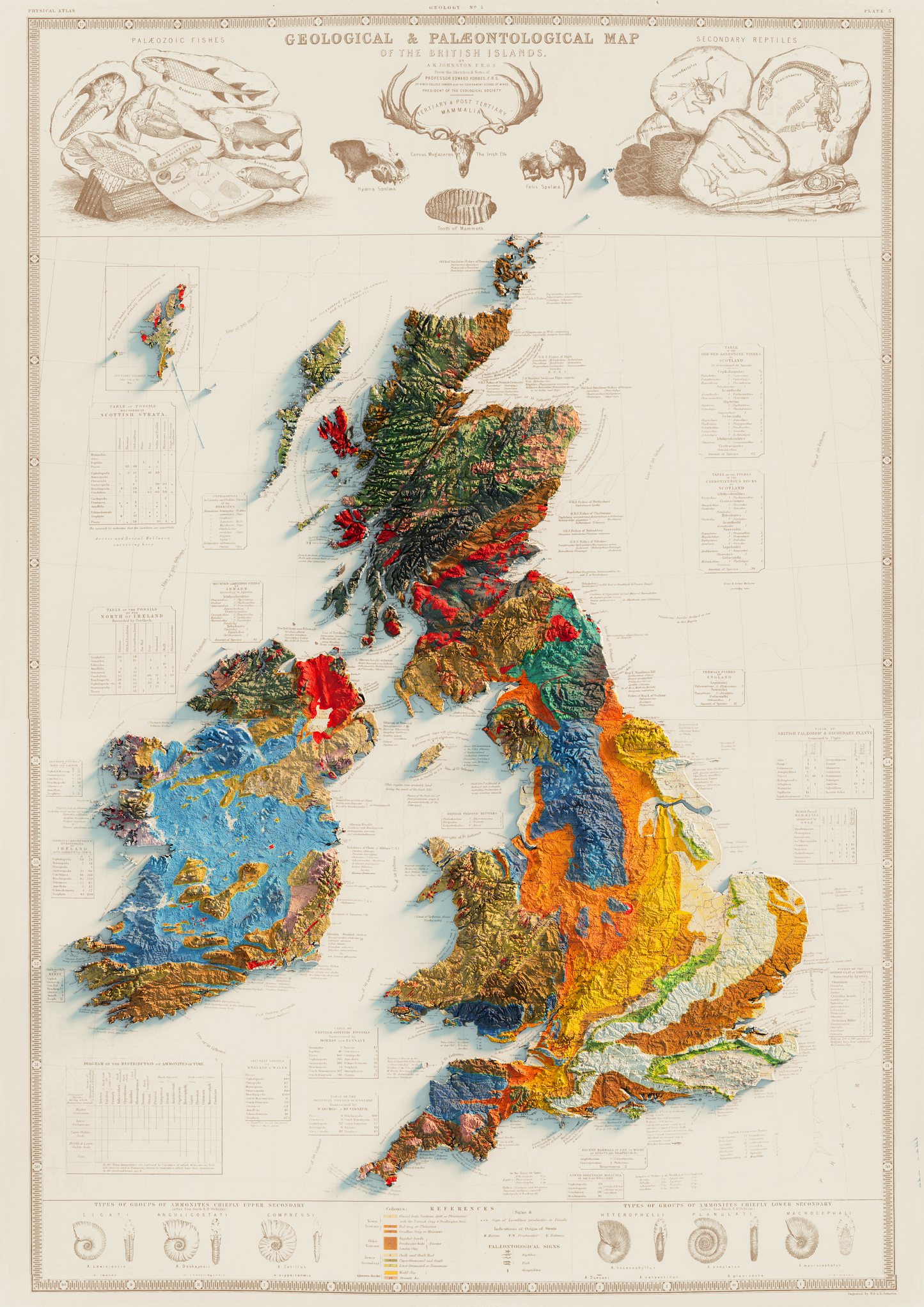 Historic Relief Map of the British Isles