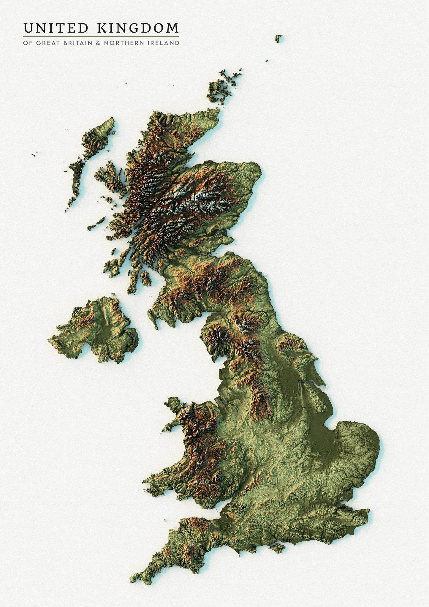 United Kingdom Realistic Map