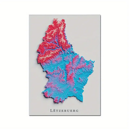 Luxembourg Relief Map