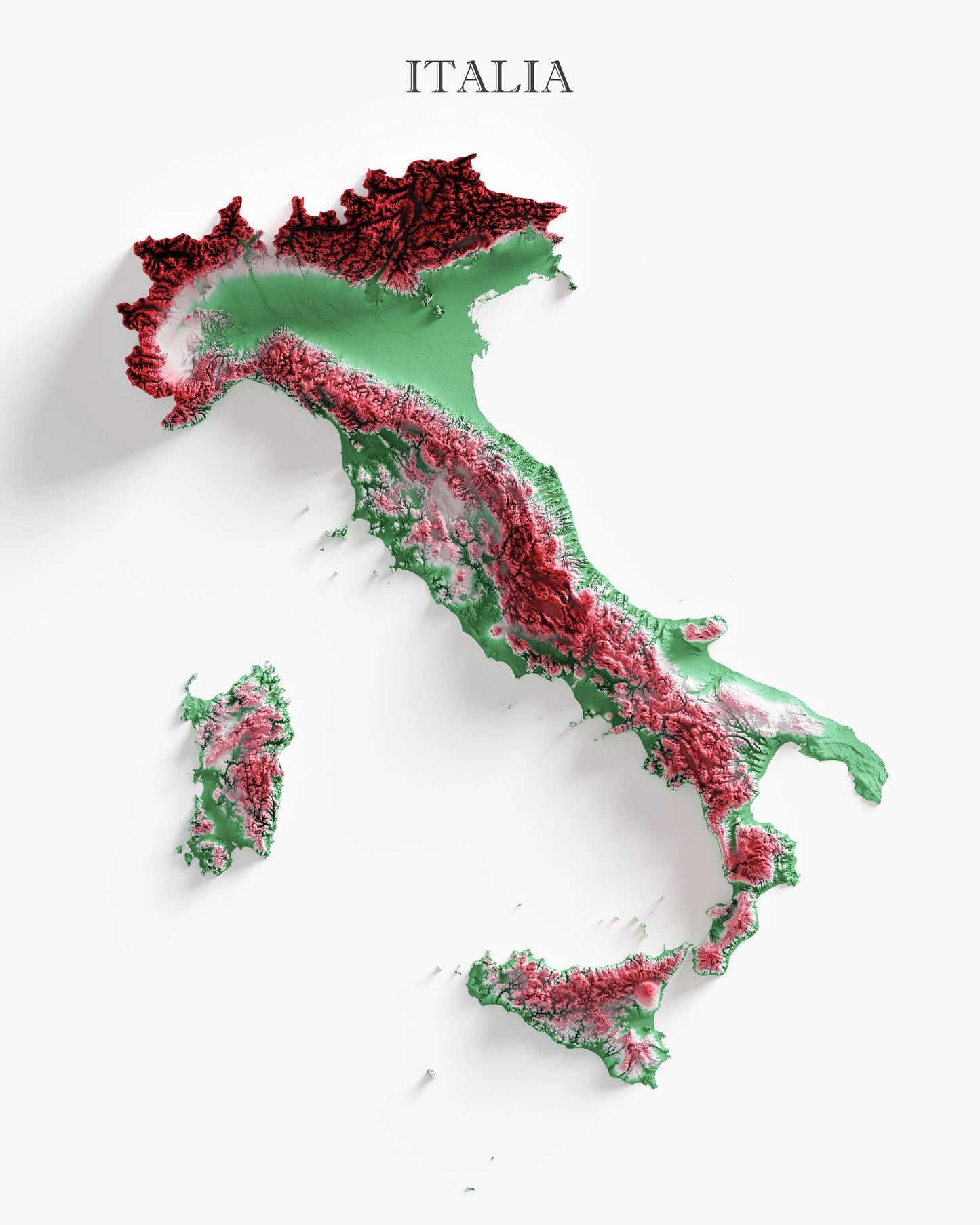 Italy Relief Map