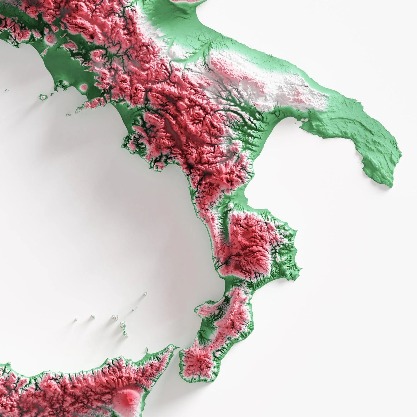 Italy Relief Map