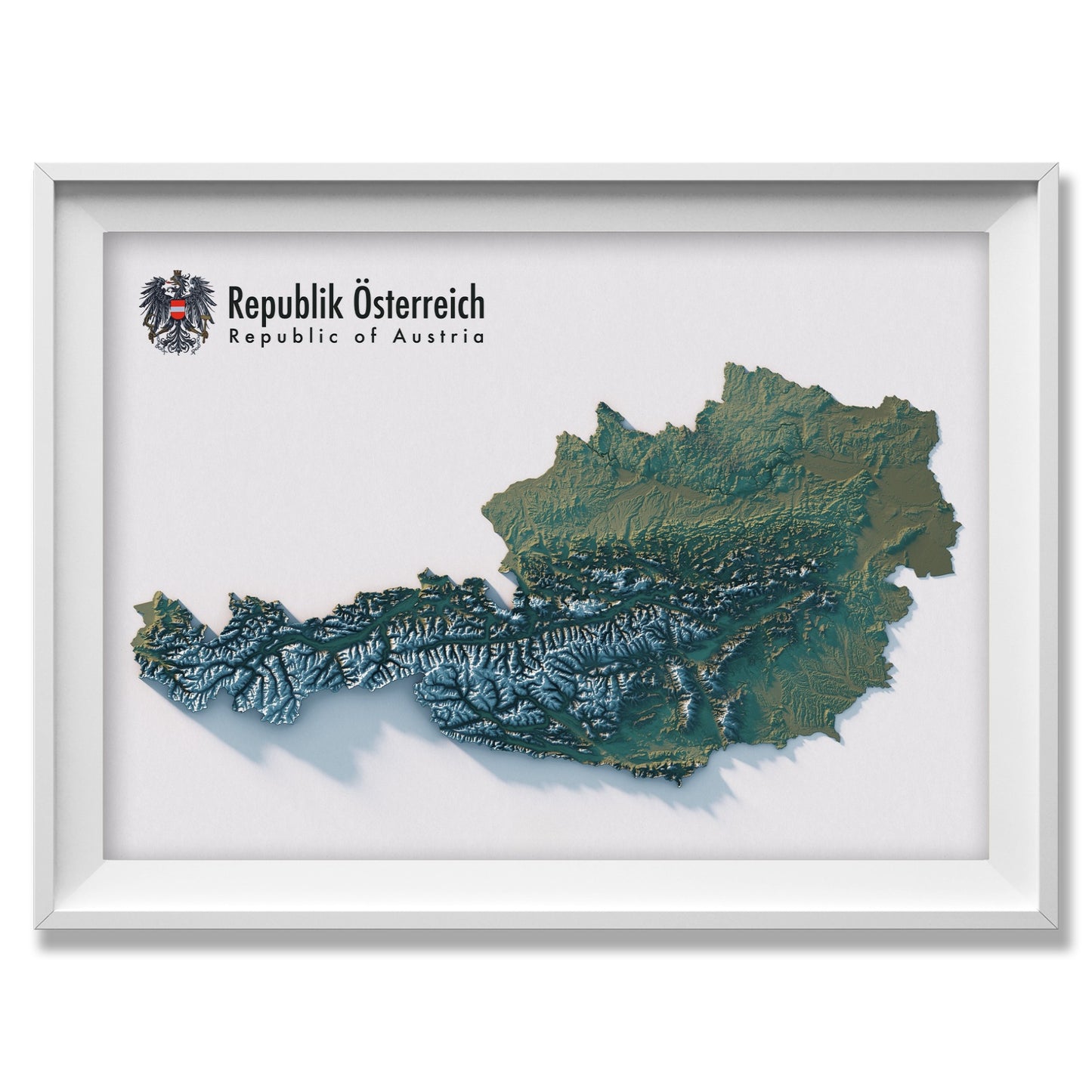 Austria Realistic Relief Map