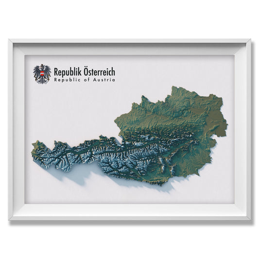Austria Realistic Relief Map