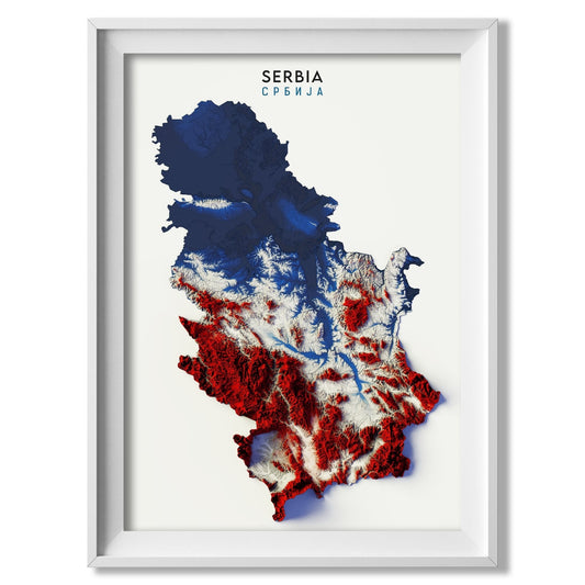 Serbia Relief Map