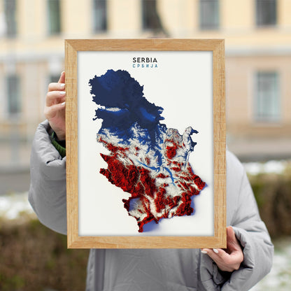 Serbia Relief Map