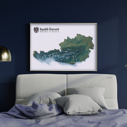 Austria Realistic Relief Map
