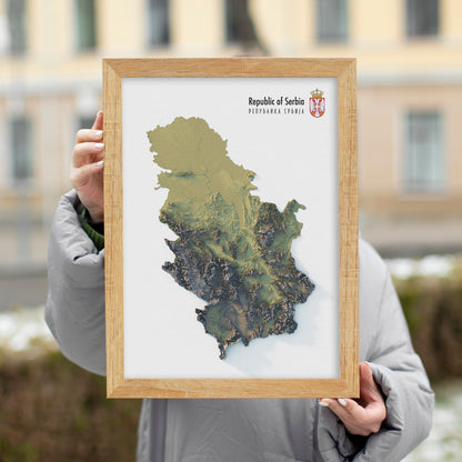Serbia Realistic Relief Map