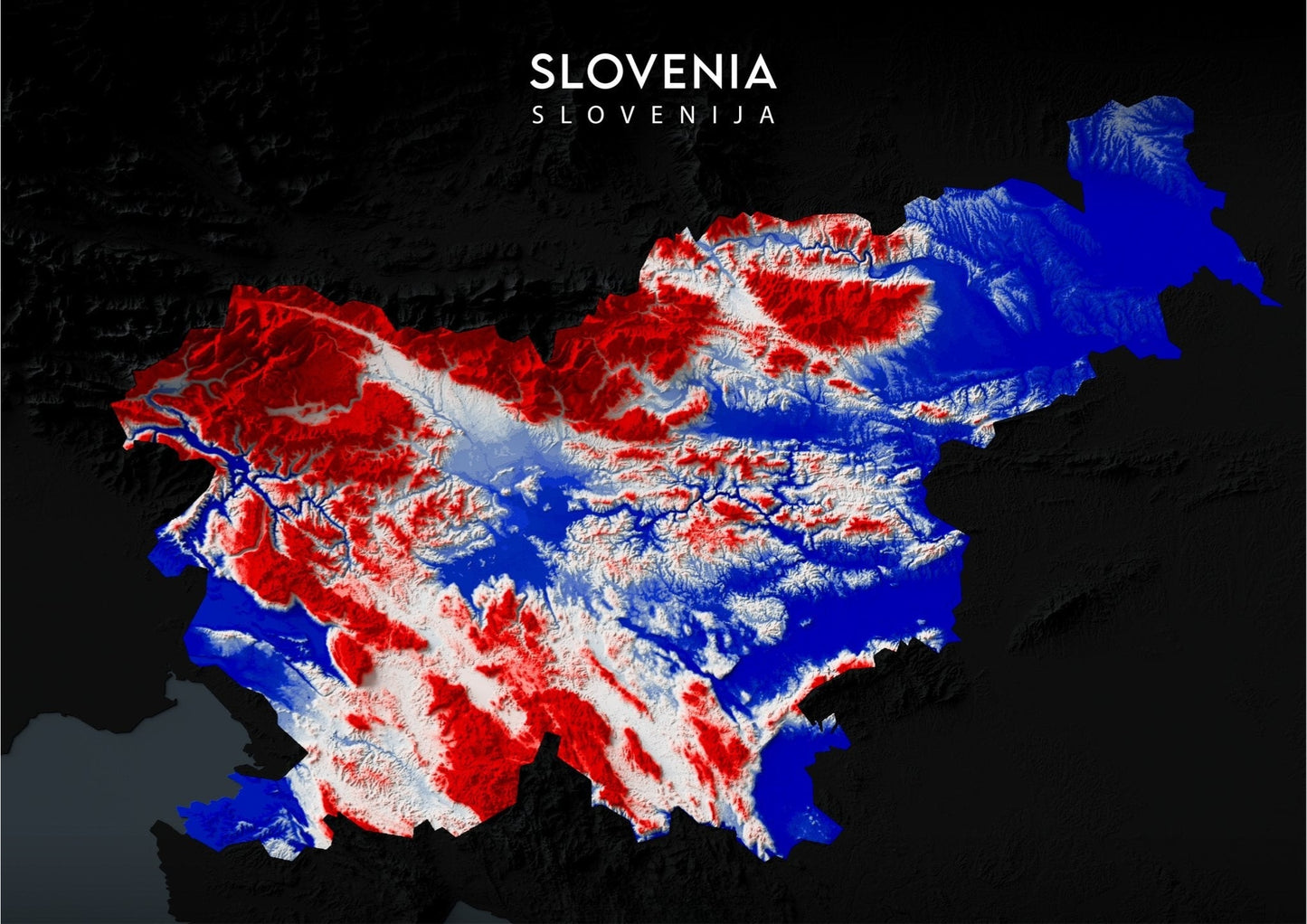 Slovenia Relief Map