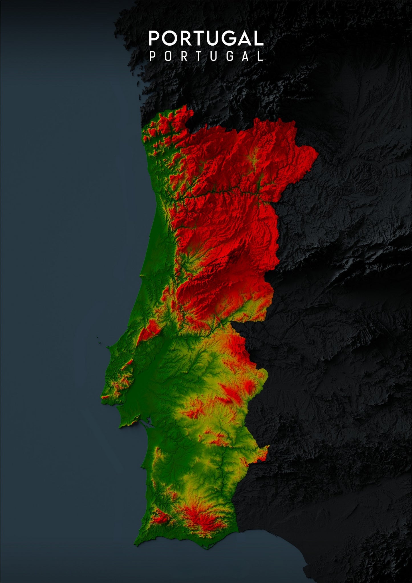Portugal Relief Map