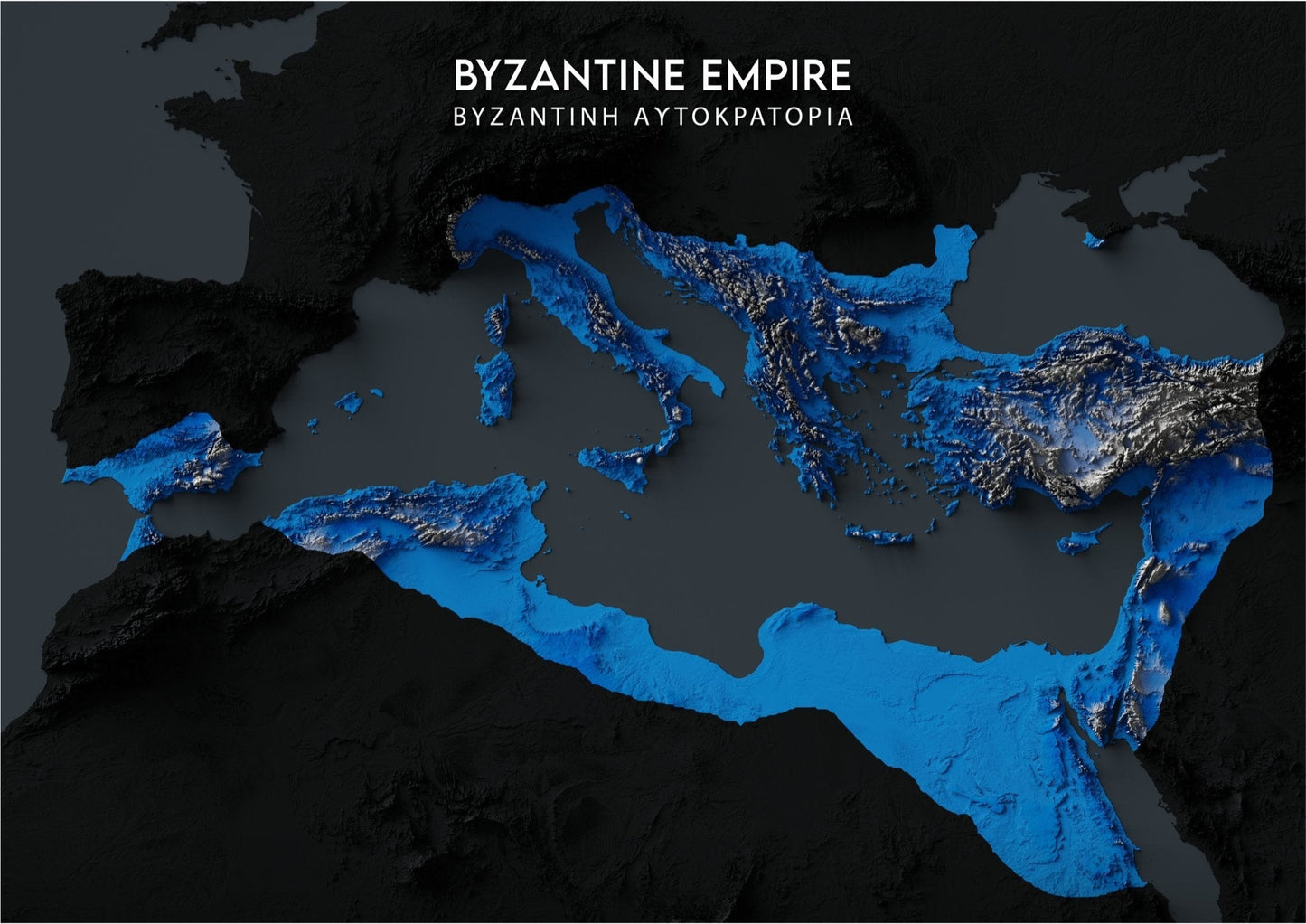 Byzantine Empire Relief Map