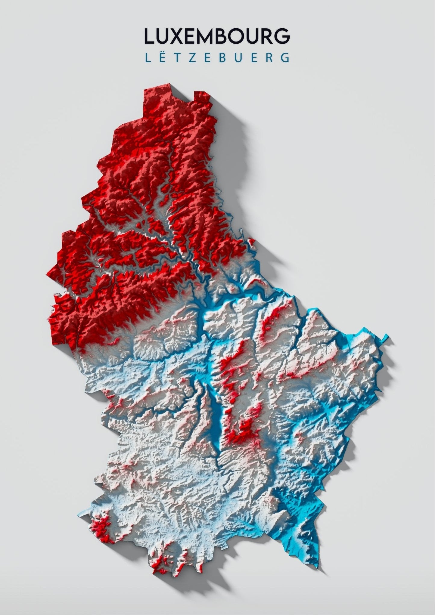 Luxembourg Relief Map Enhanced