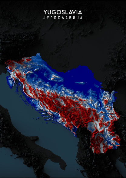 Yugoslavia Relief Map