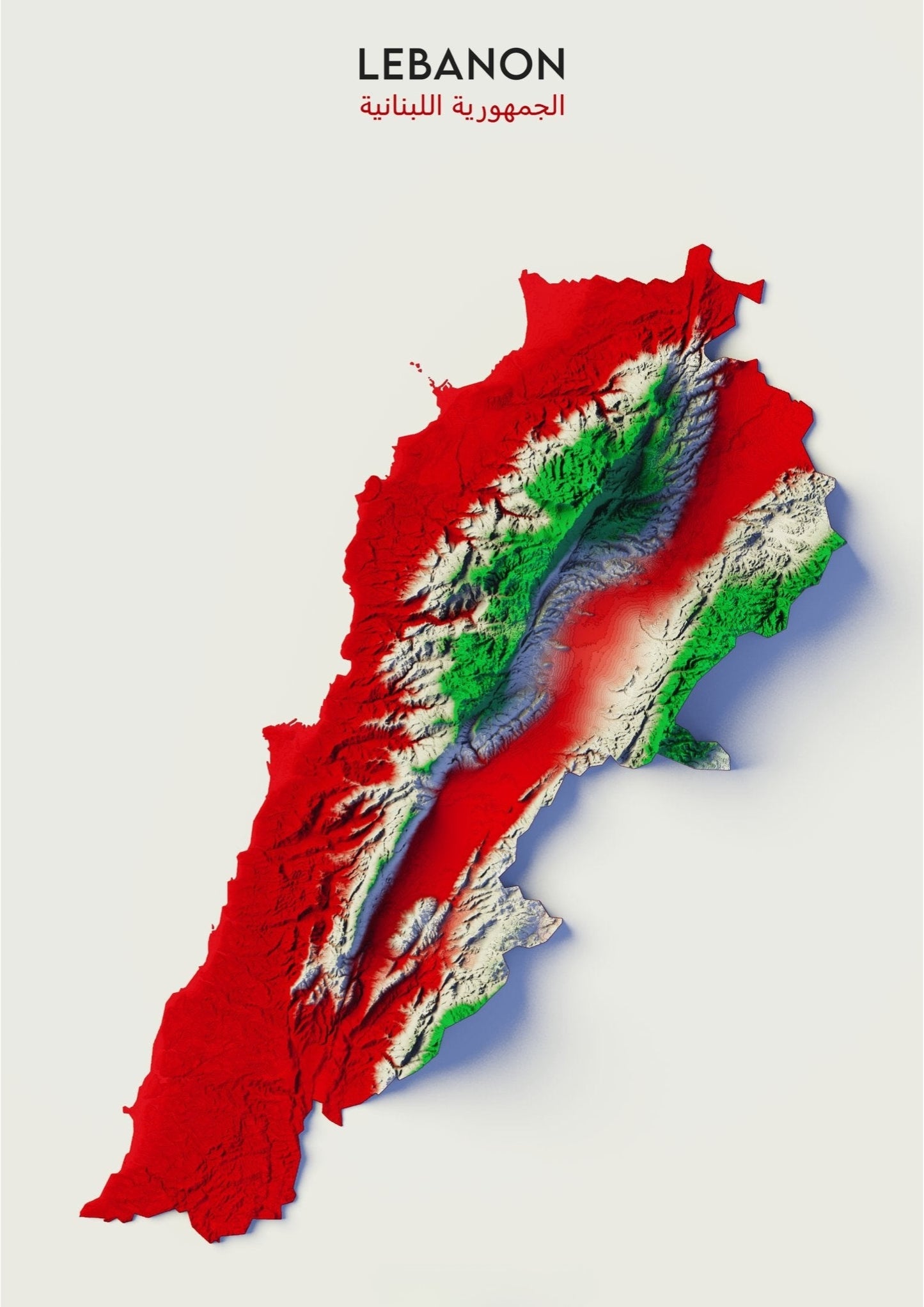 Lebanon Relief Map