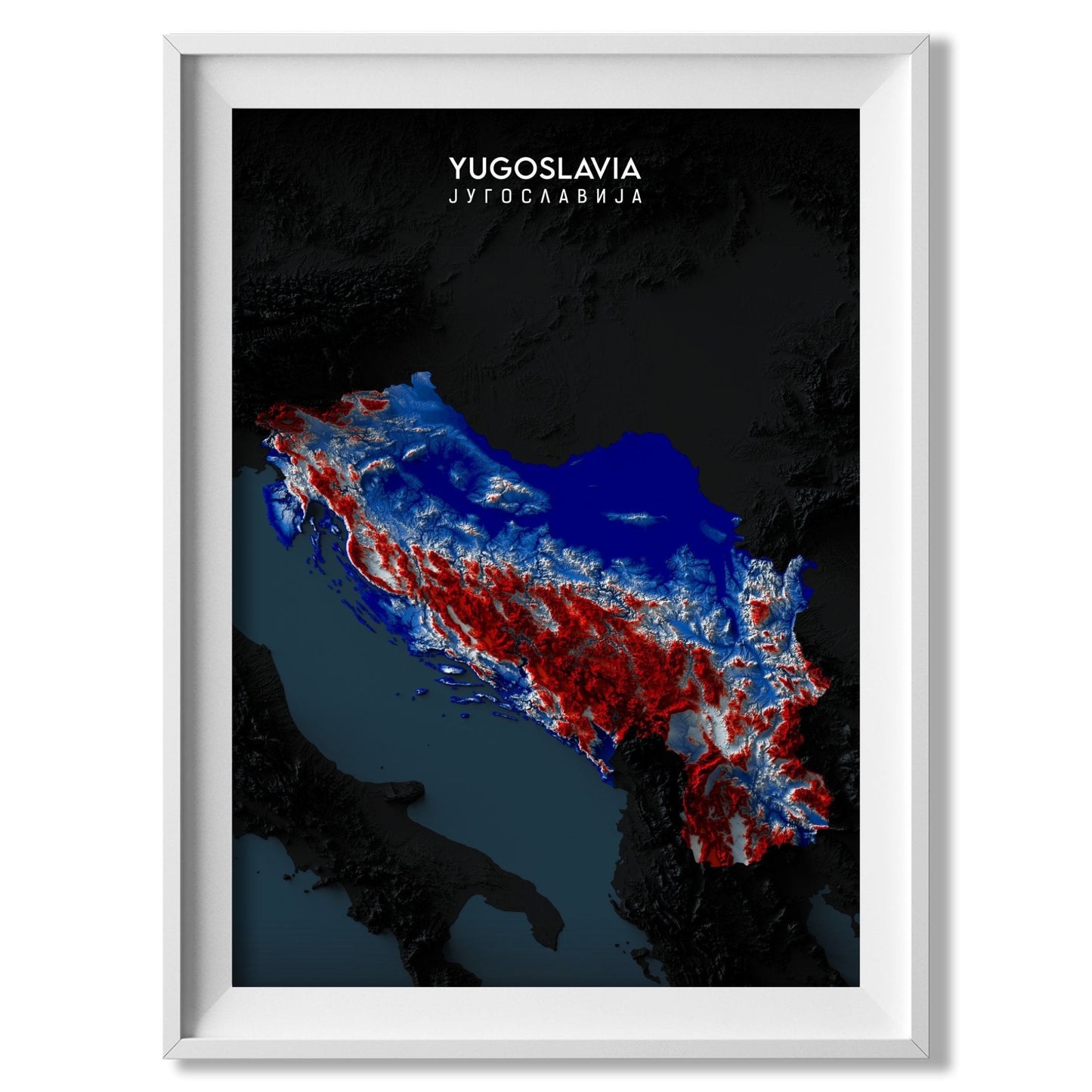 Yugoslavia Relief Map