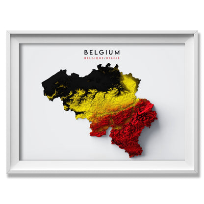 Belgium Relief Map Enhanced