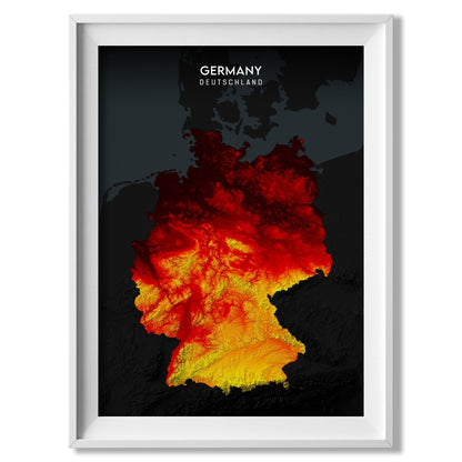 Germany Relief Map Enhanced