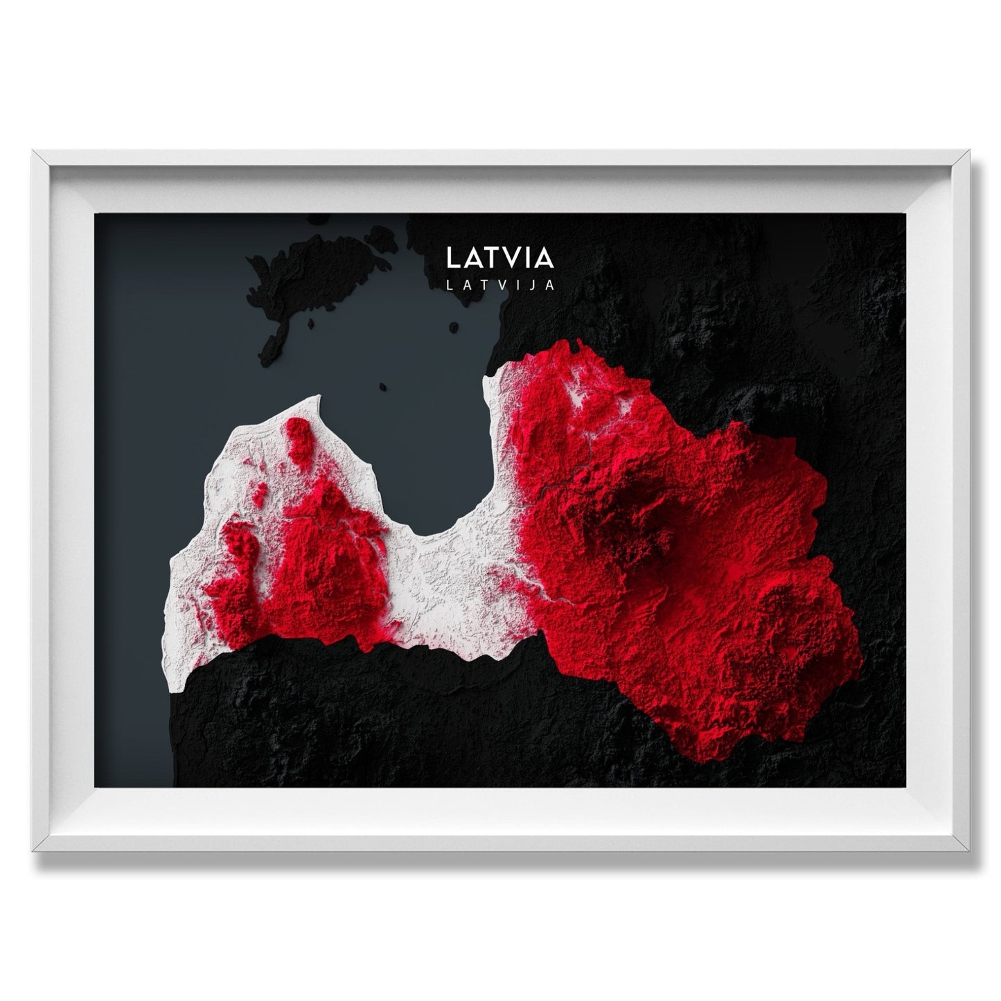 Latva Relief Map
