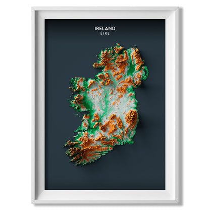 Ireland Relief Map Enhanced