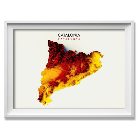 Catalonia Relief Map