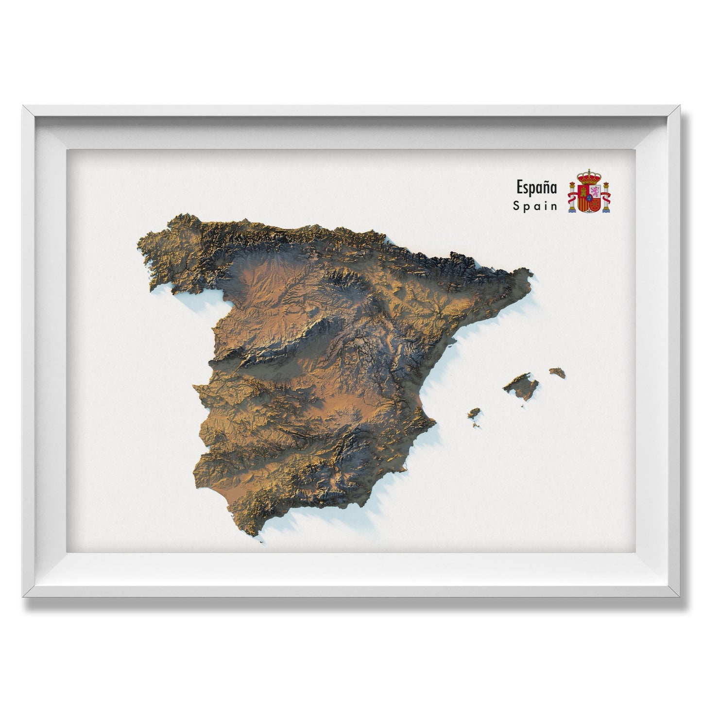 Spain Realistic Relief Map