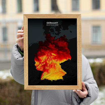 Germany Relief Map Enhanced