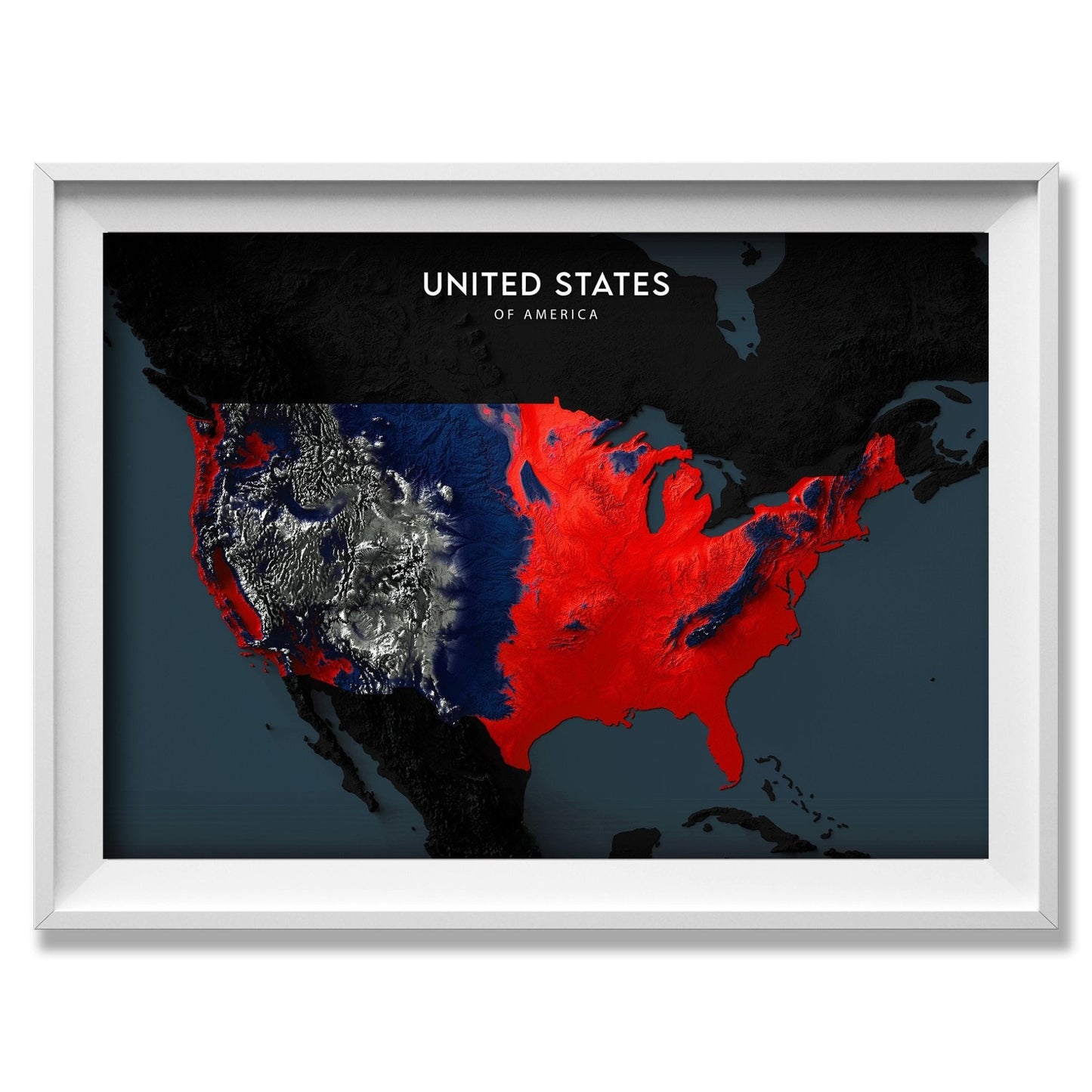United States Relief Map Enhanced