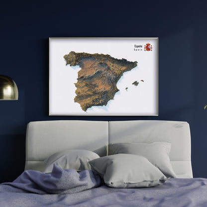 Spain Realistic Relief Map
