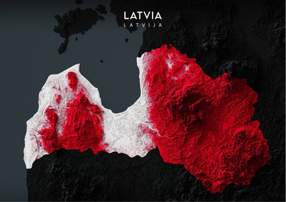 Latva Relief Map