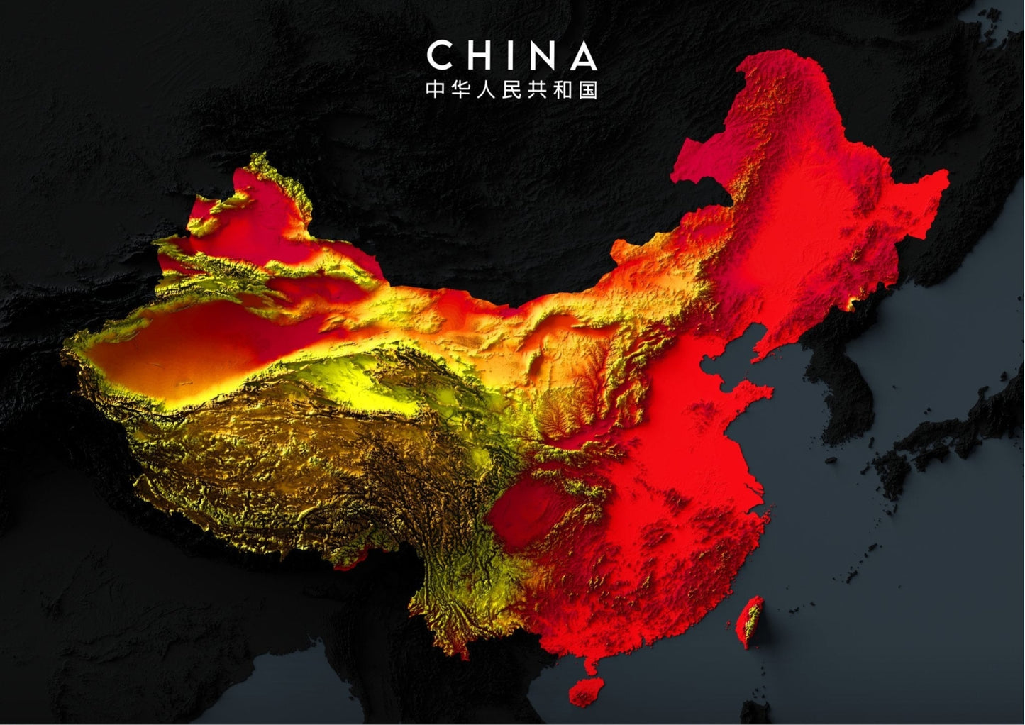 China Relief Map