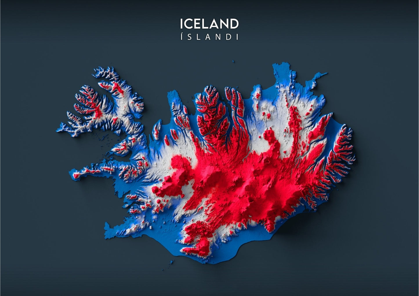 Iceland Relief Map