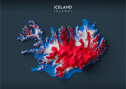 Iceland Relief Map