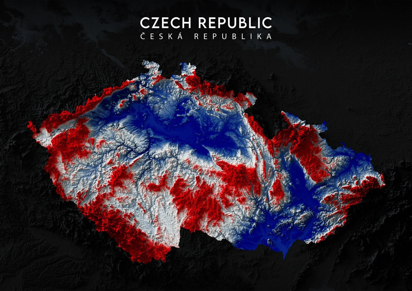 Czechia Relief Map