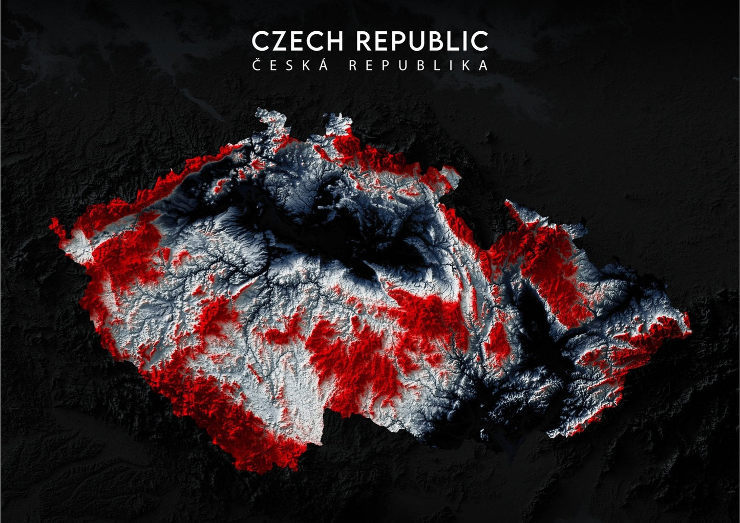 Czechia Relief Map