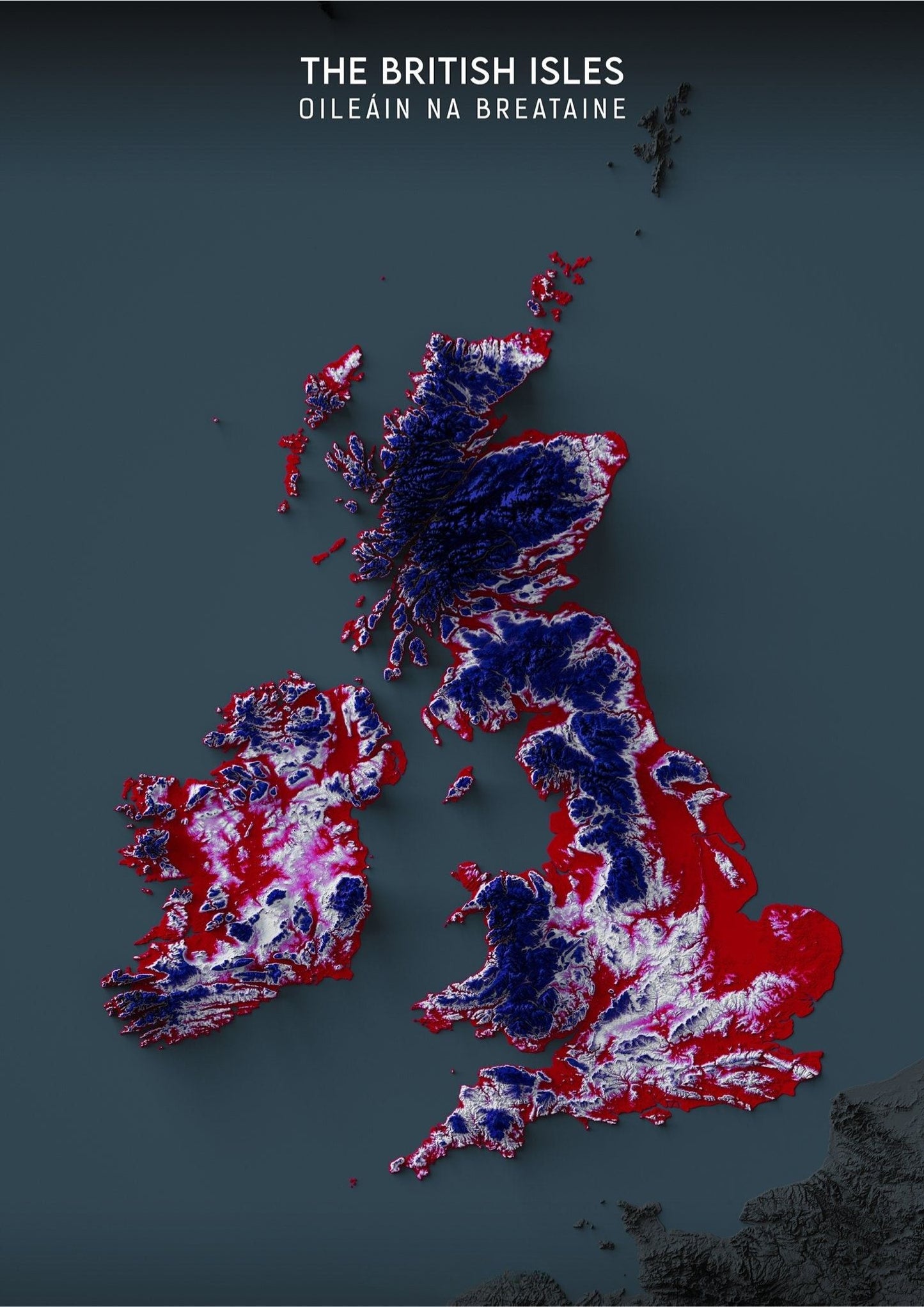British Isles Relief Map