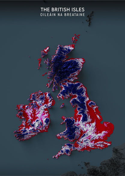 British Isles Relief Map