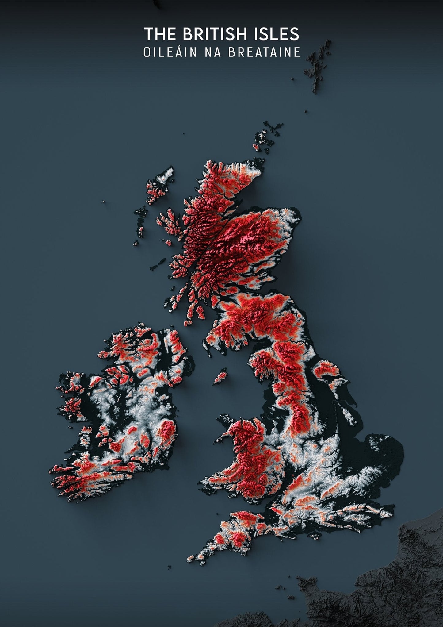 British Isles Relief Map