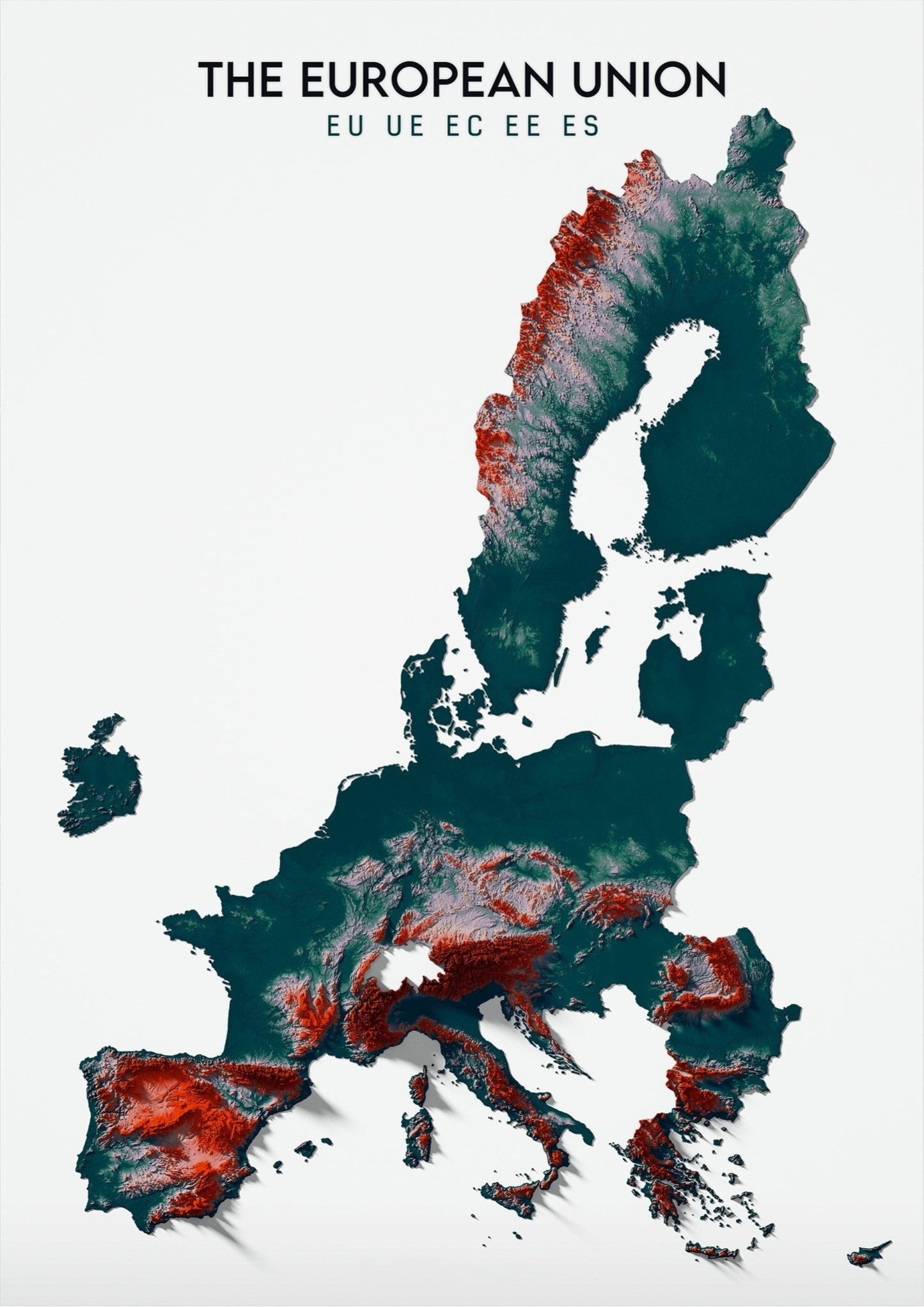 European Union Relief Map