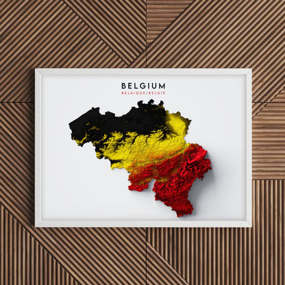 Belgium Relief Map Enhanced
