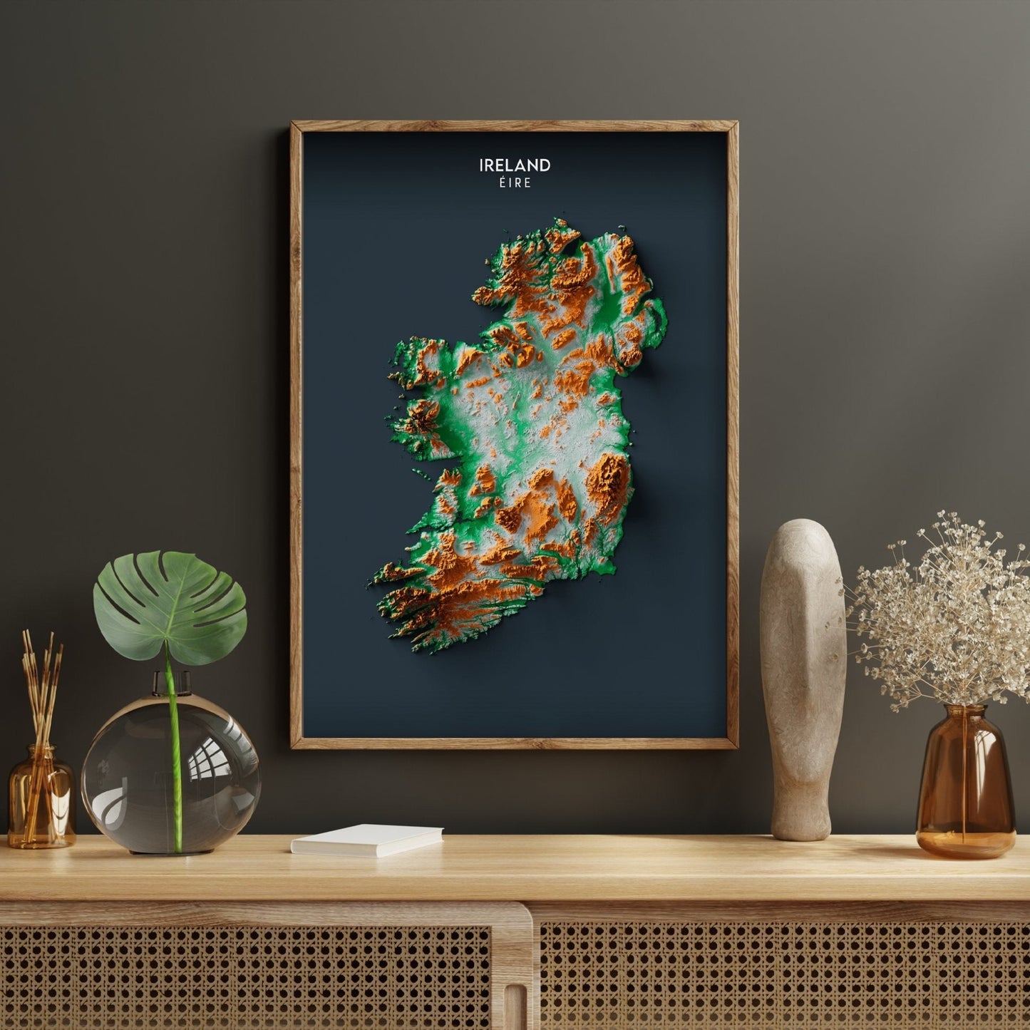 Ireland Relief Map Enhanced