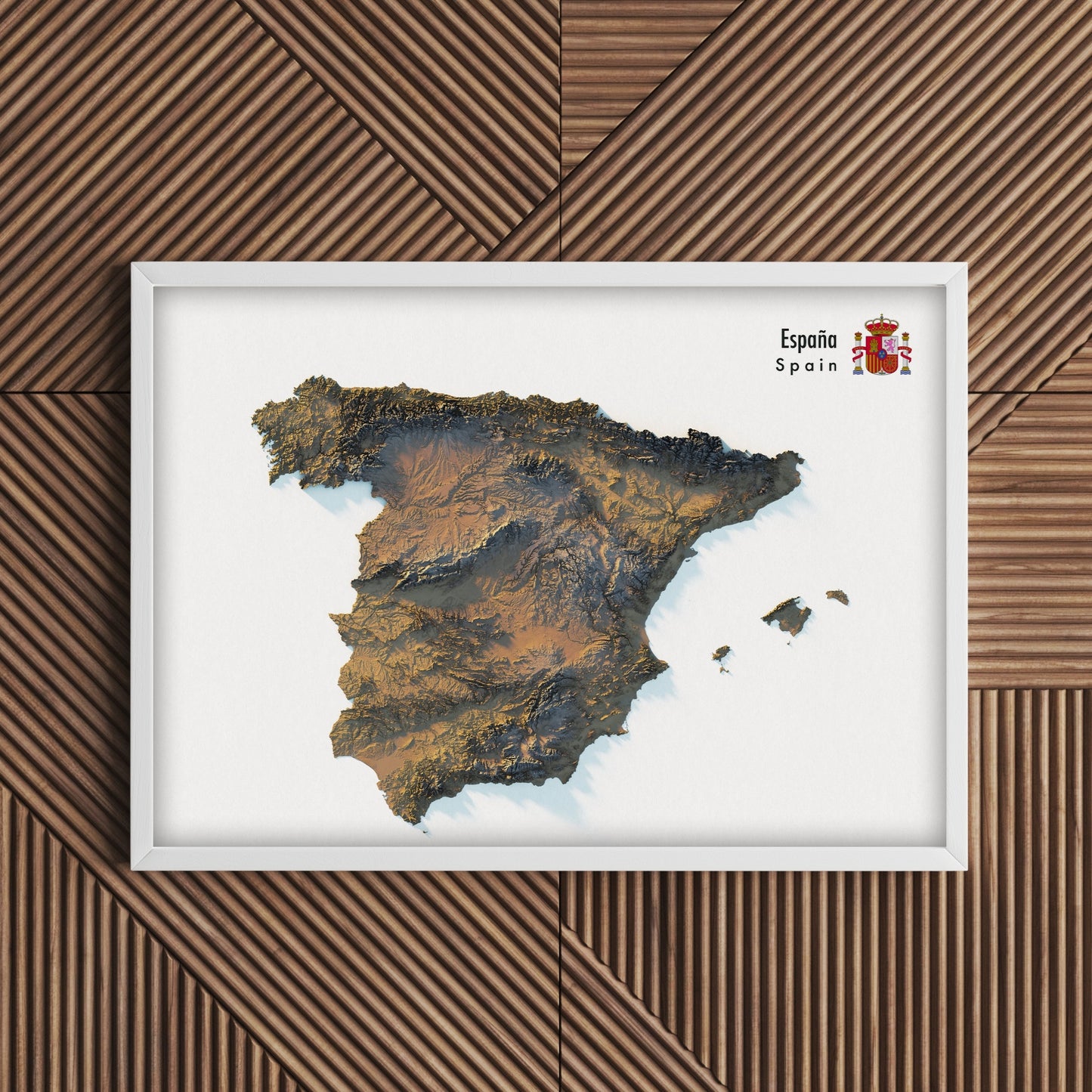 Spain Realistic Relief Map