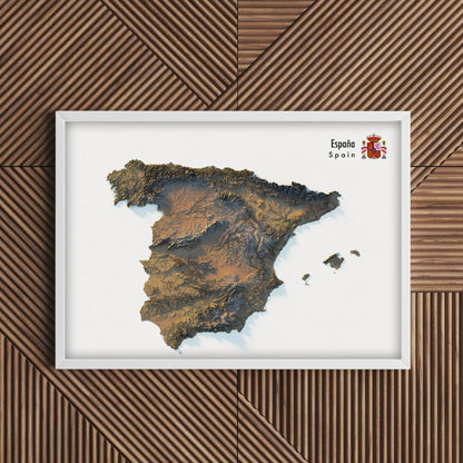 Spain Realistic Relief Map