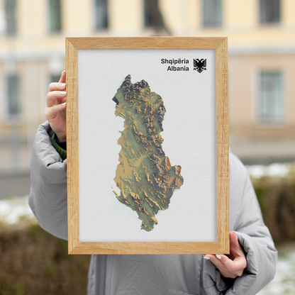 Albania Realistic Relief Map