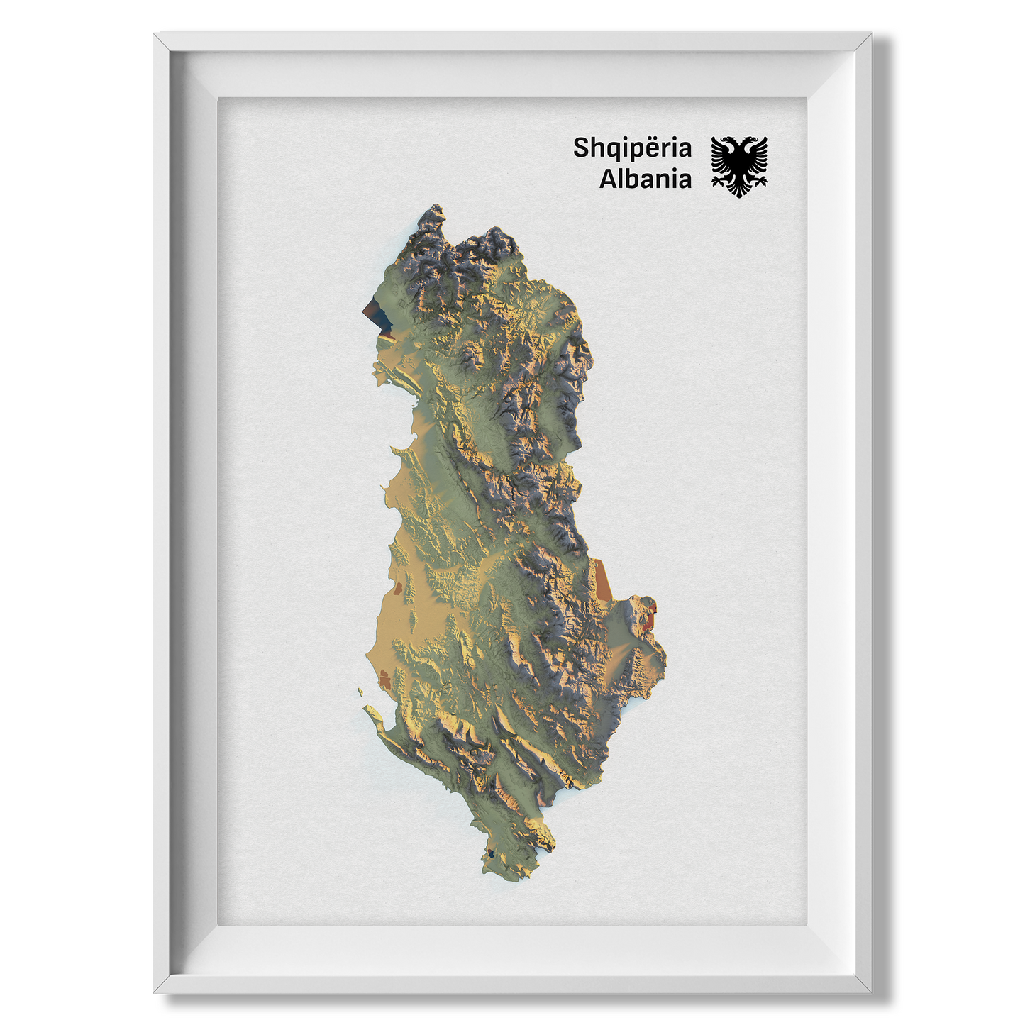 Albania Realistic Relief Map